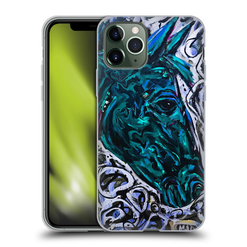 Mad Dog Art Gallery Animals Blue Horse Soft Gel Case for Apple iPhone 11 Pro