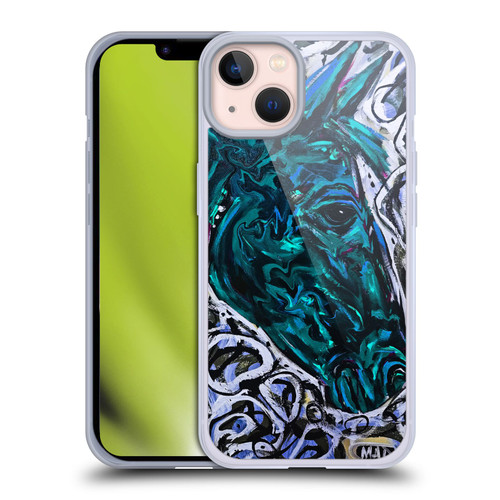 Mad Dog Art Gallery Animals Blue Horse Soft Gel Case for Apple iPhone 13