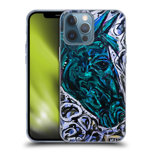 Mad Dog Art Gallery Animals Blue Horse Soft Gel Case for Apple iPhone 13 Pro Max