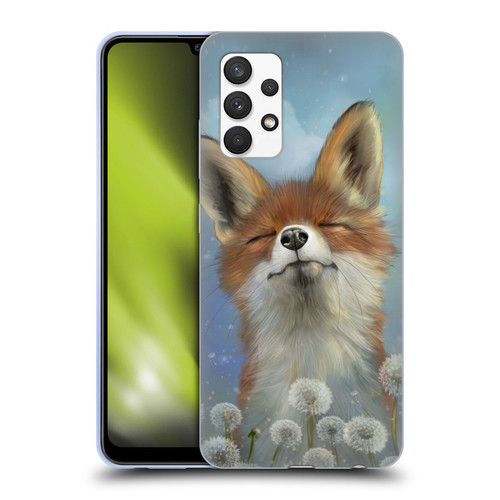 Ash Evans Animals Dandelion Fox Soft Gel Case for Samsung Galaxy A32 (2021)