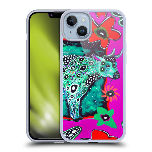 Mad Dog Art Gallery Animals Cosmic Cow Soft Gel Case for Apple iPhone 14 Plus
