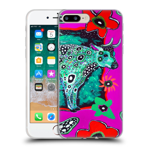Mad Dog Art Gallery Animals Cosmic Cow Soft Gel Case for Apple iPhone 7 Plus / iPhone 8 Plus