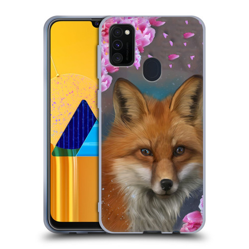 Ash Evans Animals Fox Peonies Soft Gel Case for Samsung Galaxy M30s (2019)/M21 (2020)