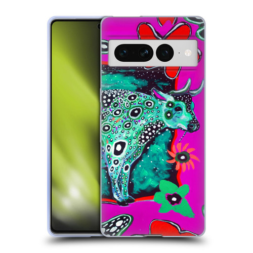 Mad Dog Art Gallery Animals Cosmic Cow Soft Gel Case for Google Pixel 7 Pro