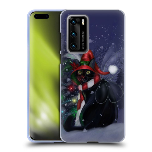 Ash Evans Black Cats Yuletide Cheer Soft Gel Case for Huawei P40 5G