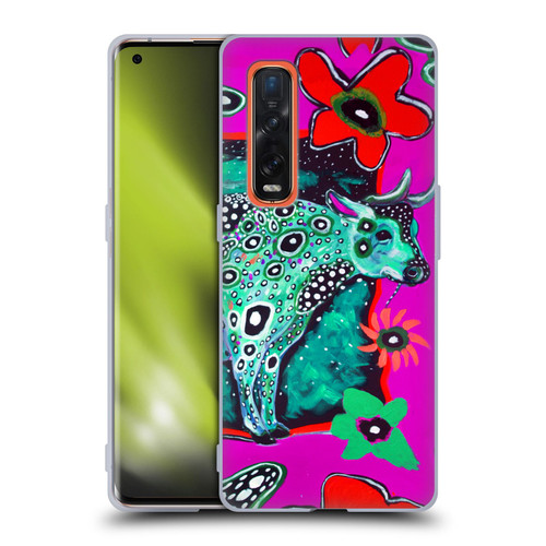 Mad Dog Art Gallery Animals Cosmic Cow Soft Gel Case for OPPO Find X2 Pro 5G