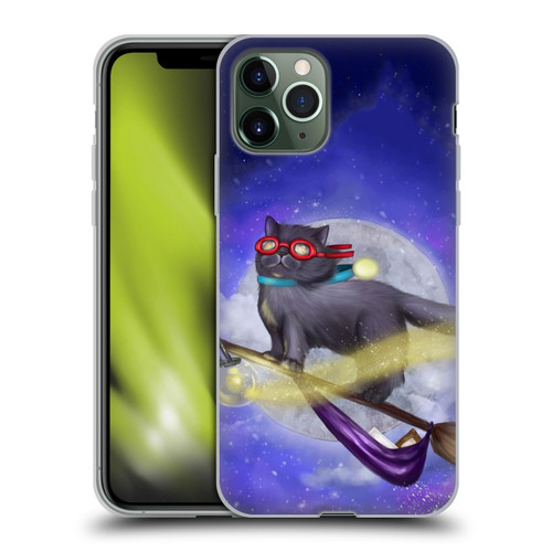 Ash Evans Black Cats Night Fly Soft Gel Case for Apple iPhone 11 Pro