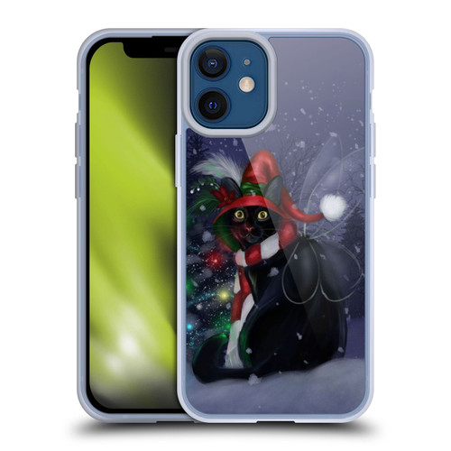 Ash Evans Black Cats Yuletide Cheer Soft Gel Case for Apple iPhone 12 Mini