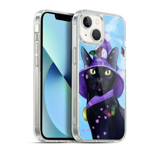 Ash Evans Black Cats Butterfly Sky Soft Gel Case for Apple iPhone 13