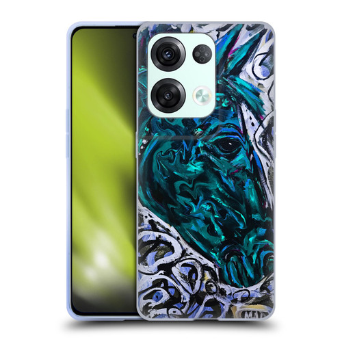 Mad Dog Art Gallery Animals Blue Horse Soft Gel Case for OPPO Reno8 Pro