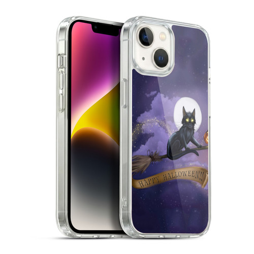 Ash Evans Black Cats Happy Halloween Soft Gel Case for Apple iPhone 14