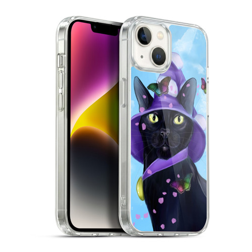 Ash Evans Black Cats Butterfly Sky Soft Gel Case for Apple iPhone 14 Plus & MagSafe