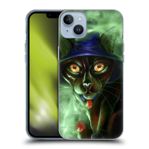 Ash Evans Black Cats Conjuring Magic Soft Gel Case for Apple iPhone 14 Plus