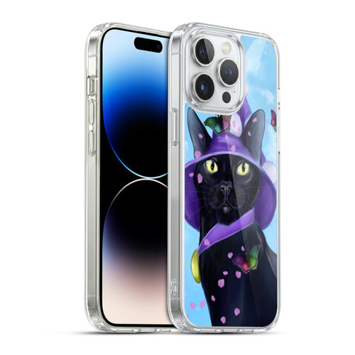 Ash Evans Black Cats Butterfly Sky Soft Gel Case for Apple iPhone 14 Pro Max & MagSafe