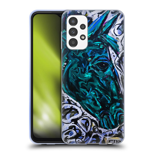 Mad Dog Art Gallery Animals Blue Horse Soft Gel Case for Samsung Galaxy A13 (2022)