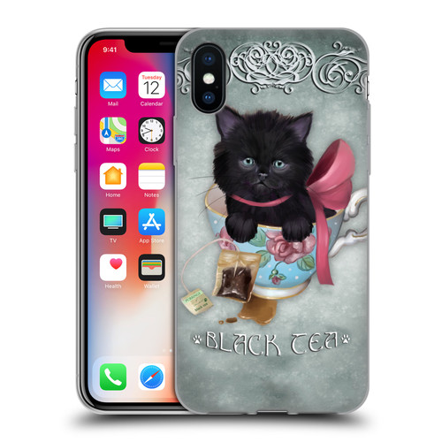Ash Evans Black Cats Tea Soft Gel Case for Apple iPhone X / iPhone XS