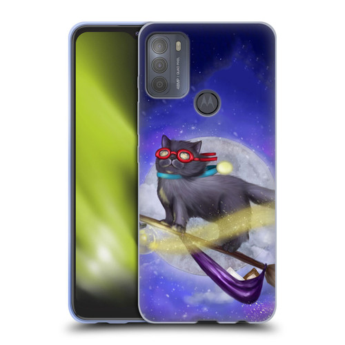 Ash Evans Black Cats Night Fly Soft Gel Case for Motorola Moto G50