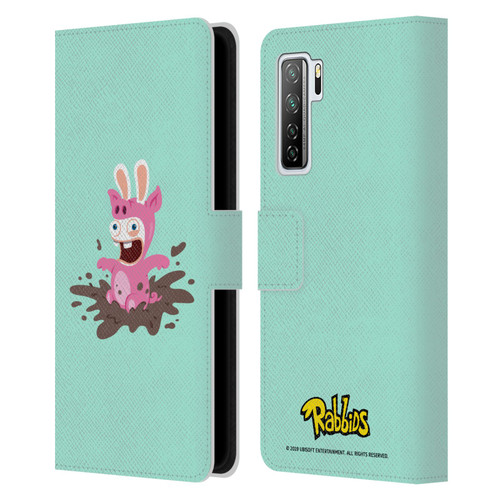 Rabbids Costumes Pig Leather Book Wallet Case Cover For Huawei Nova 7 SE/P40 Lite 5G