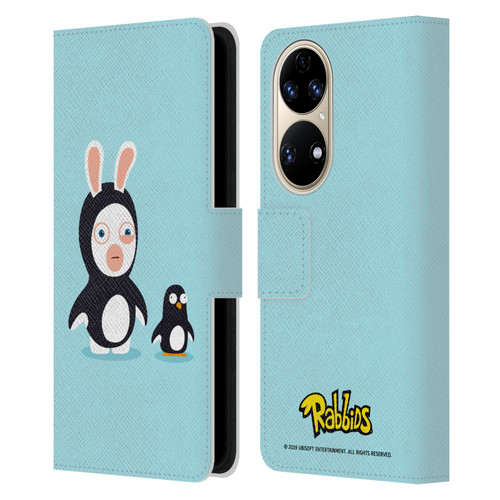 Rabbids Costumes Penguin Leather Book Wallet Case Cover For Huawei P50
