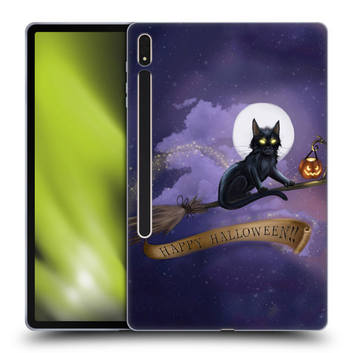 Ash Evans Black Cats Happy Halloween Soft Gel Case for Samsung Galaxy Tab S8 Plus