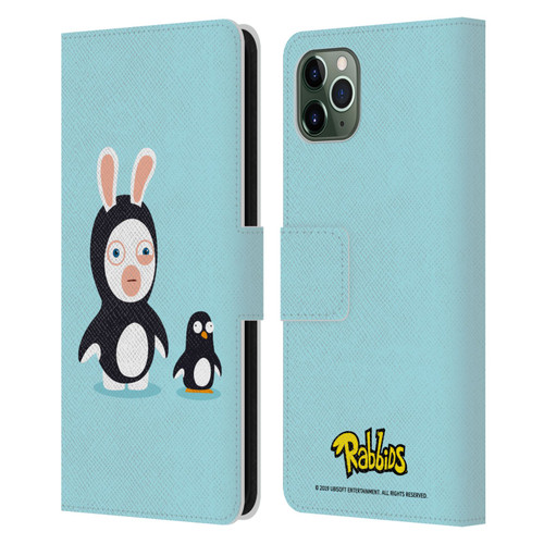 Rabbids Costumes Penguin Leather Book Wallet Case Cover For Apple iPhone 11 Pro Max