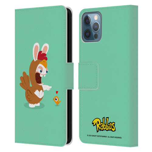 Rabbids Costumes Chicken Leather Book Wallet Case Cover For Apple iPhone 12 / iPhone 12 Pro