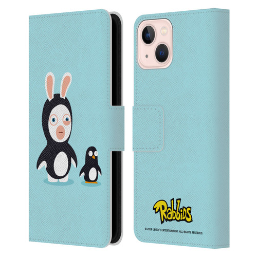 Rabbids Costumes Penguin Leather Book Wallet Case Cover For Apple iPhone 13