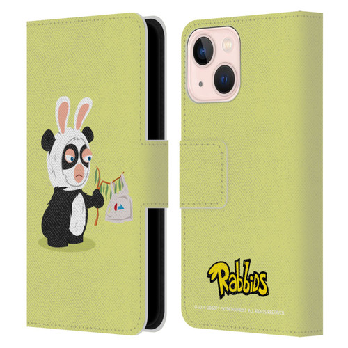 Rabbids Costumes Panda Leather Book Wallet Case Cover For Apple iPhone 13 Mini
