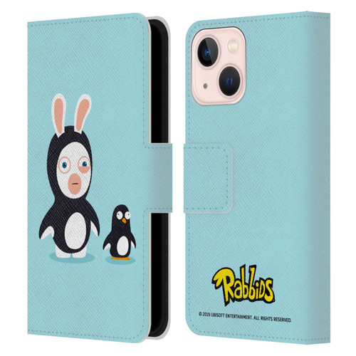 Rabbids Costumes Penguin Leather Book Wallet Case Cover For Apple iPhone 13 Mini