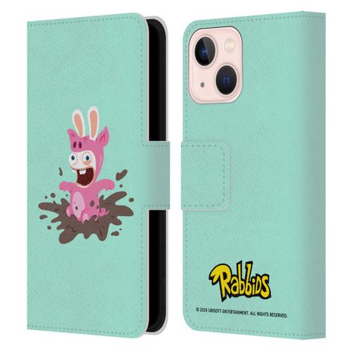 Rabbids Costumes Pig Leather Book Wallet Case Cover For Apple iPhone 13 Mini