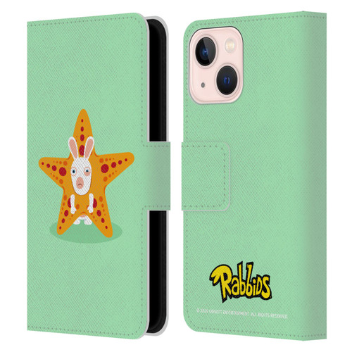 Rabbids Costumes Starfish Leather Book Wallet Case Cover For Apple iPhone 13 Mini