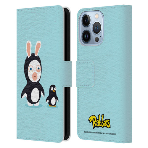 Rabbids Costumes Penguin Leather Book Wallet Case Cover For Apple iPhone 13 Pro