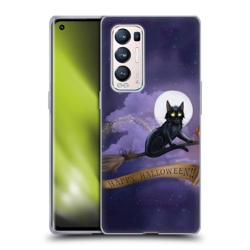 Ash Evans Black Cats Happy Halloween Soft Gel Case for OPPO Find X3 Neo / Reno5 Pro+ 5G