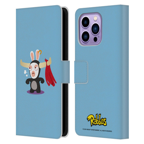 Rabbids Costumes Bull Leather Book Wallet Case Cover For Apple iPhone 14 Pro Max