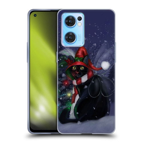 Ash Evans Black Cats Yuletide Cheer Soft Gel Case for OPPO Reno7 5G / Find X5 Lite