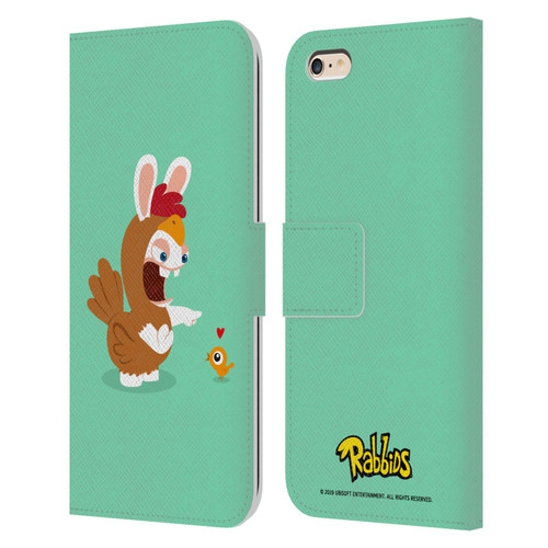 Rabbids Costumes Chicken Leather Book Wallet Case Cover For Apple iPhone 6 Plus / iPhone 6s Plus