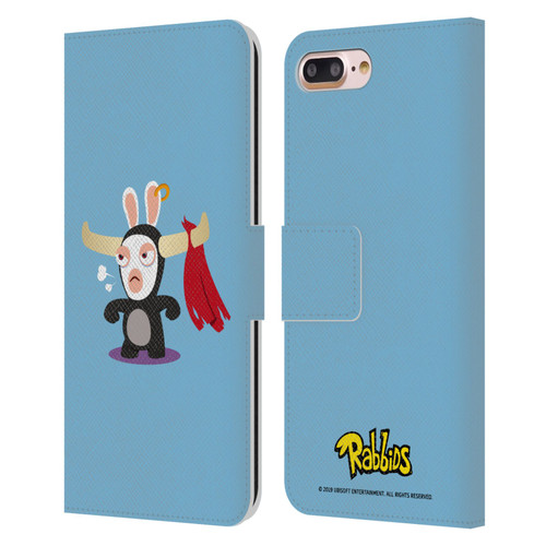 Rabbids Costumes Bull Leather Book Wallet Case Cover For Apple iPhone 7 Plus / iPhone 8 Plus