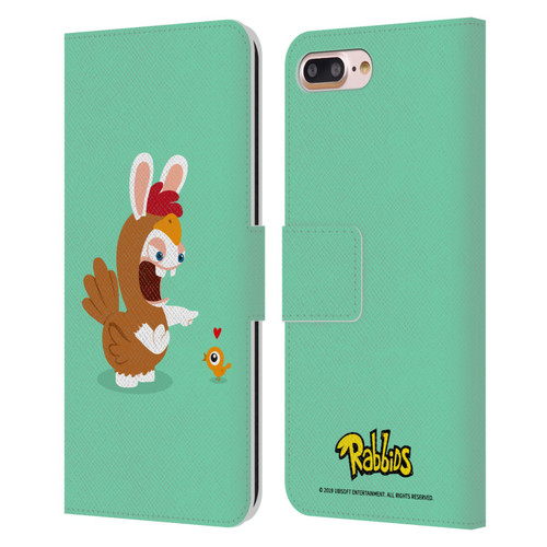 Rabbids Costumes Chicken Leather Book Wallet Case Cover For Apple iPhone 7 Plus / iPhone 8 Plus