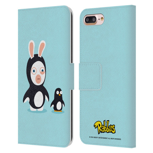 Rabbids Costumes Penguin Leather Book Wallet Case Cover For Apple iPhone 7 Plus / iPhone 8 Plus
