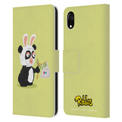 Rabbids Costumes Panda Leather Book Wallet Case Cover For Apple iPhone XR