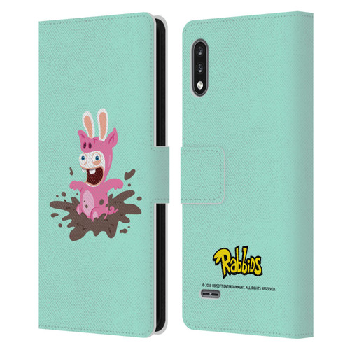 Rabbids Costumes Pig Leather Book Wallet Case Cover For LG K22