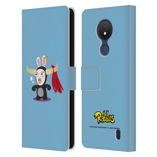 Rabbids Costumes Bull Leather Book Wallet Case Cover For Nokia C21