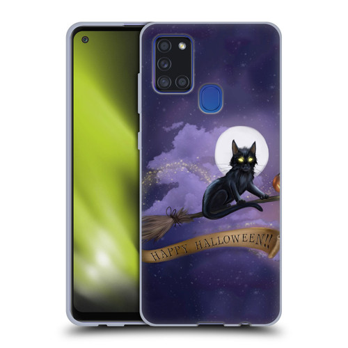 Ash Evans Black Cats Happy Halloween Soft Gel Case for Samsung Galaxy A21s (2020)