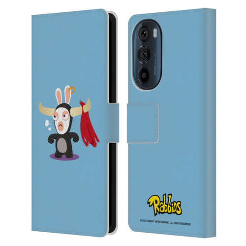 Rabbids Costumes Bull Leather Book Wallet Case Cover For Motorola Edge 30