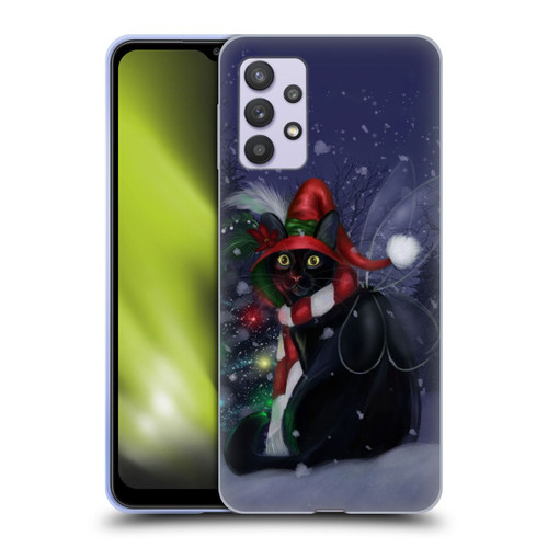 Ash Evans Black Cats Yuletide Cheer Soft Gel Case for Samsung Galaxy A32 5G / M32 5G (2021)