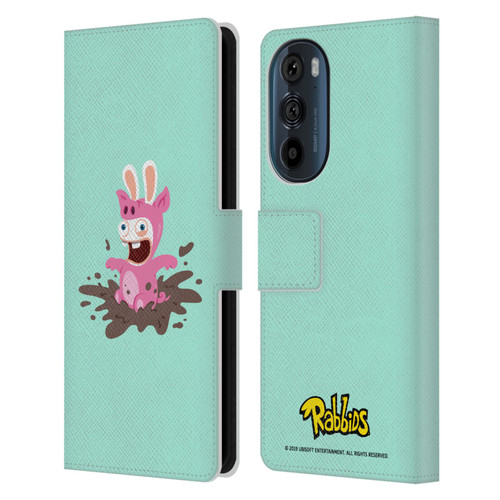 Rabbids Costumes Pig Leather Book Wallet Case Cover For Motorola Edge 30