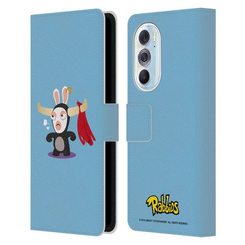 Rabbids Costumes Bull Leather Book Wallet Case Cover For Motorola Edge X30