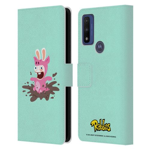 Rabbids Costumes Pig Leather Book Wallet Case Cover For Motorola G Pure