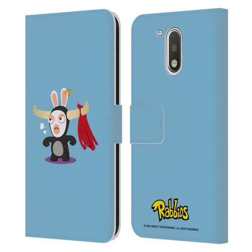 Rabbids Costumes Bull Leather Book Wallet Case Cover For Motorola Moto G41