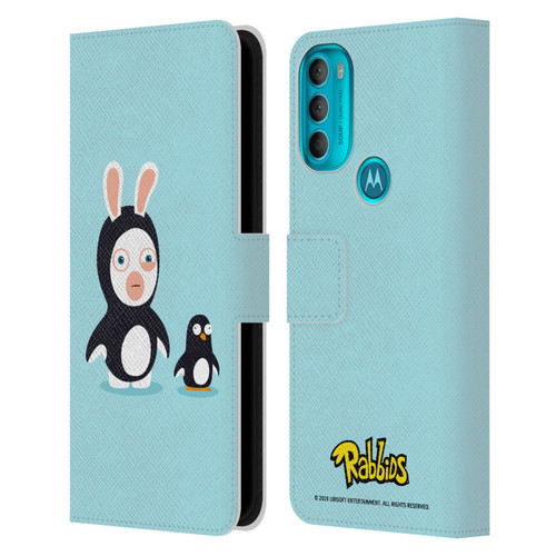 Rabbids Costumes Penguin Leather Book Wallet Case Cover For Motorola Moto G71 5G